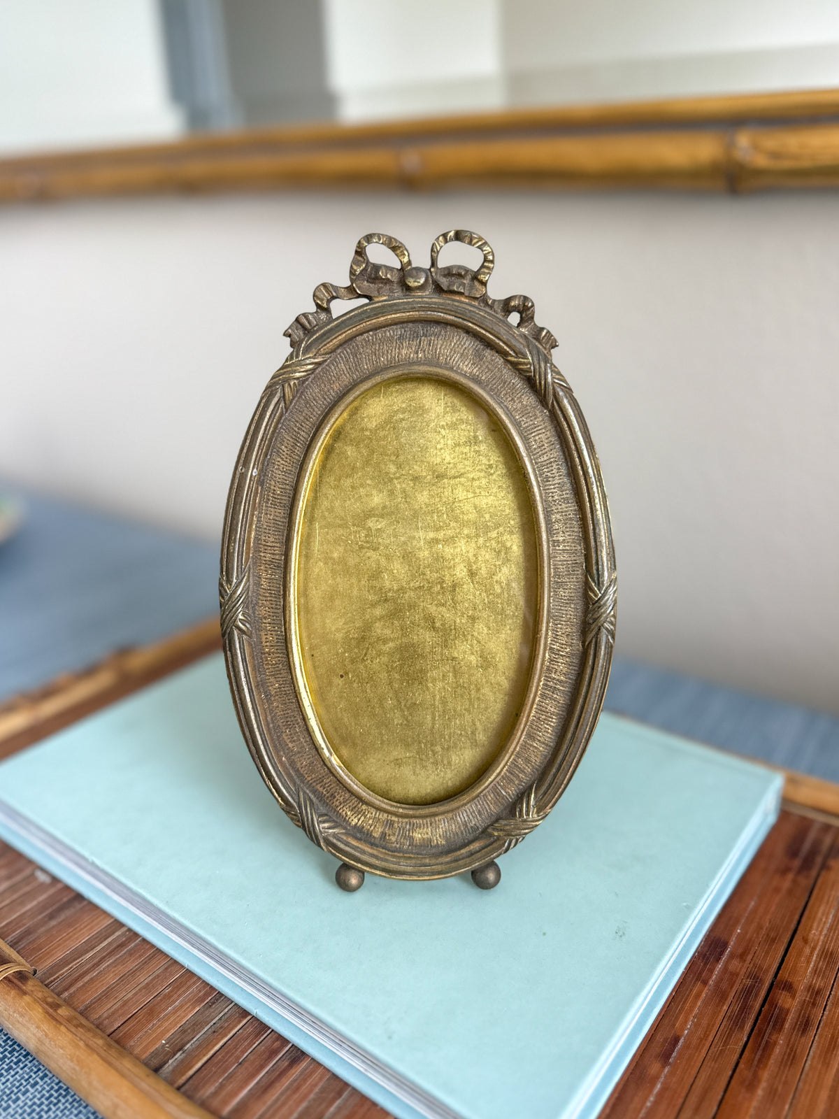 Antique French bronze bow frame