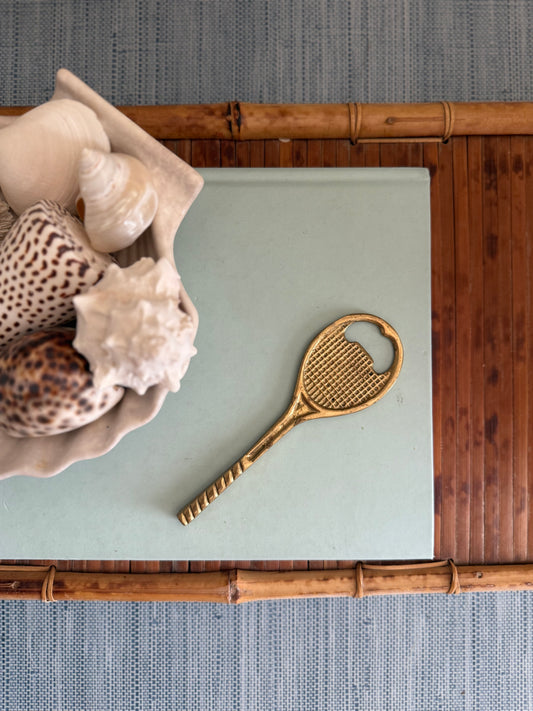 Vintage brass racquet bottle opener