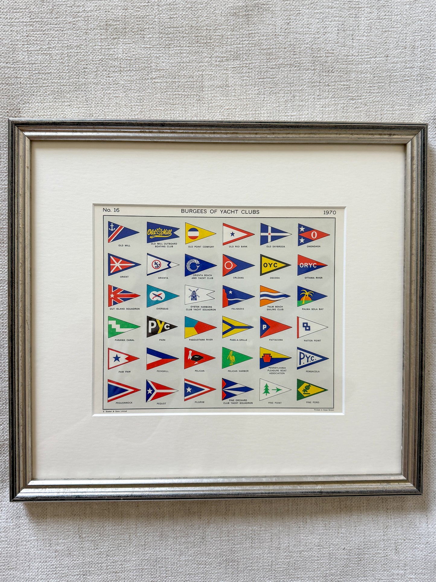 Vintage Yacht Club Burgee Flag Print