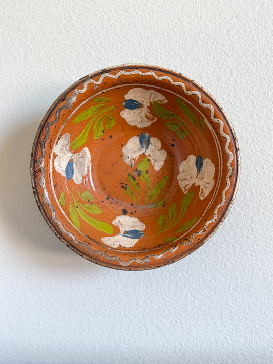 Antique European pottery bowl