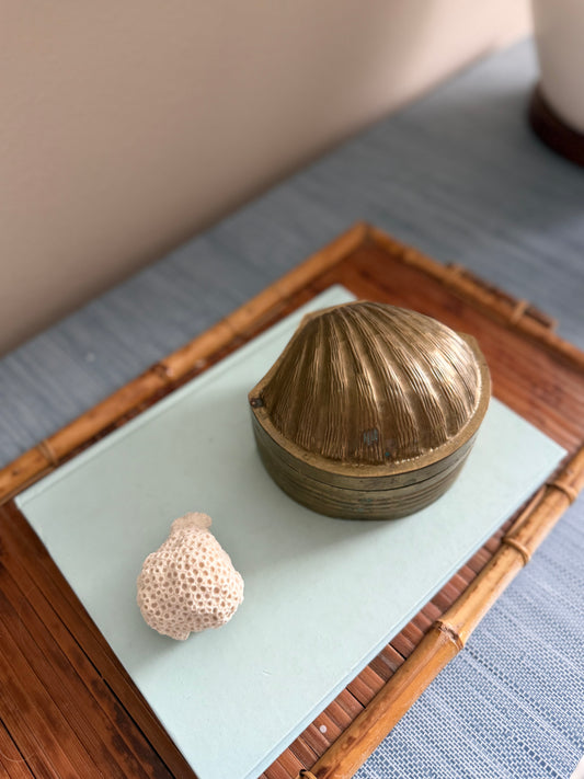 Vintage brass shell box