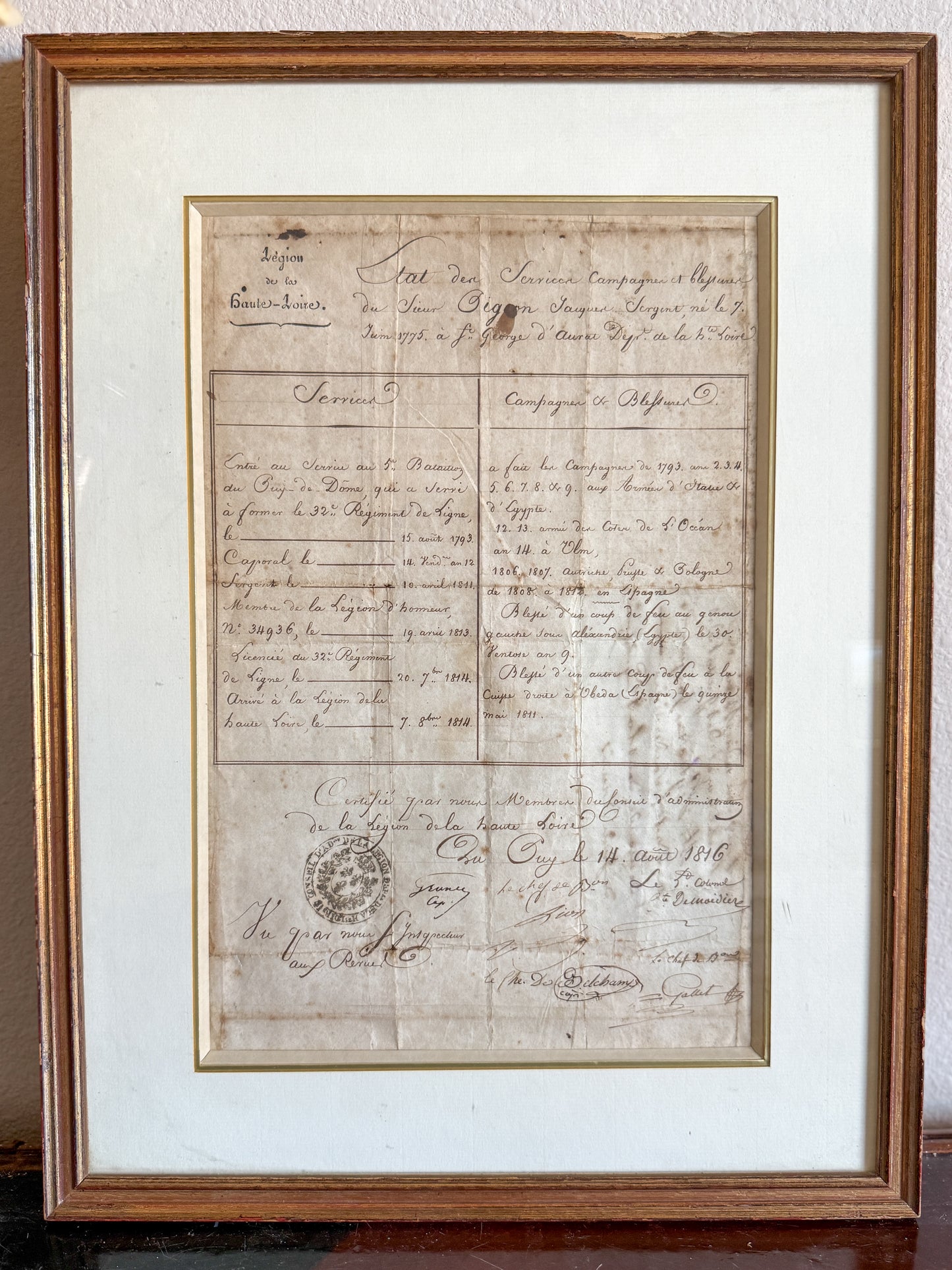19th c. French document