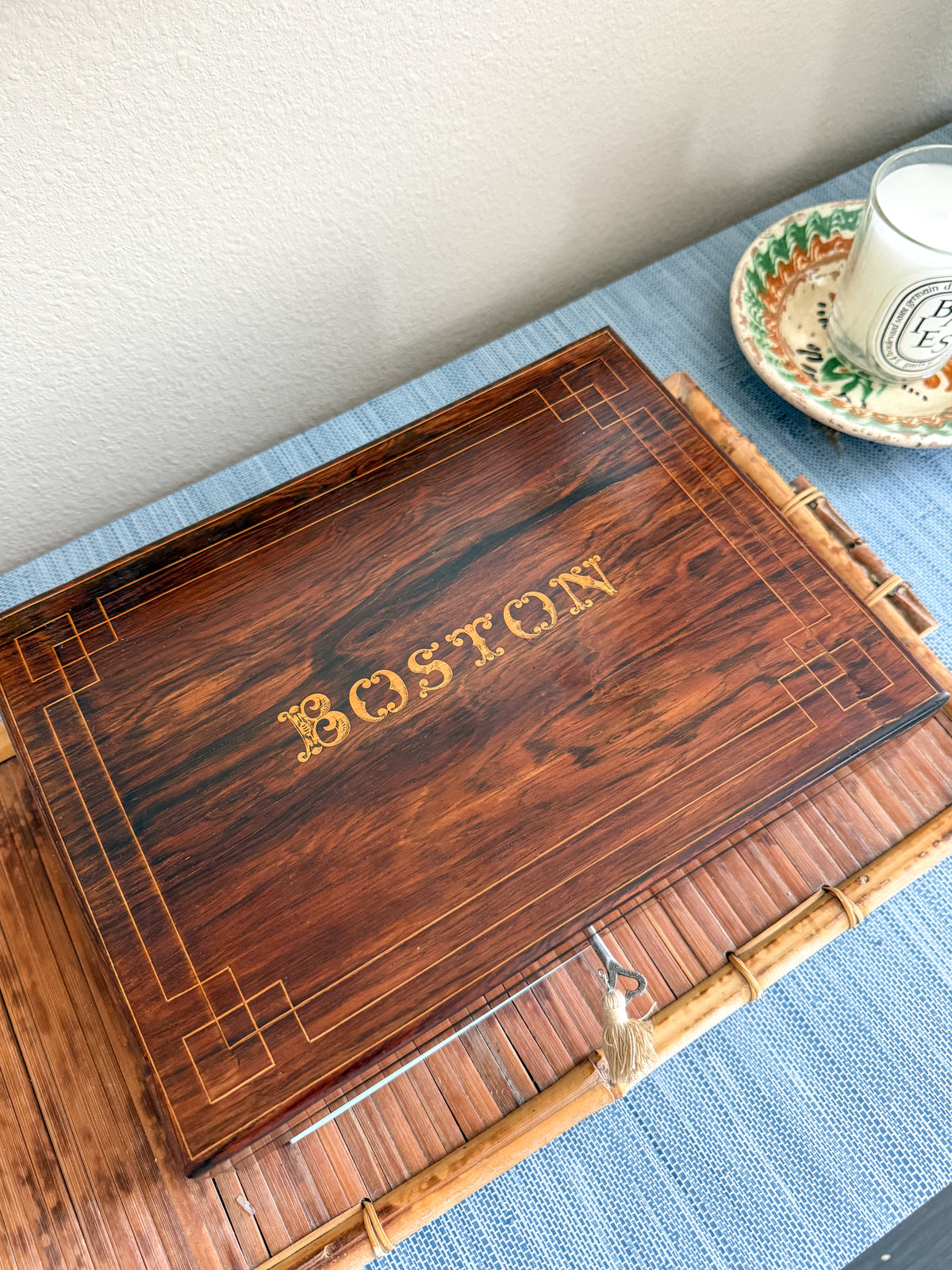 Antique Boston French game box