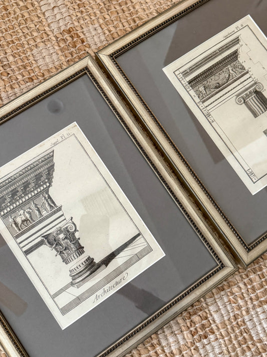 Antique architectural engravings