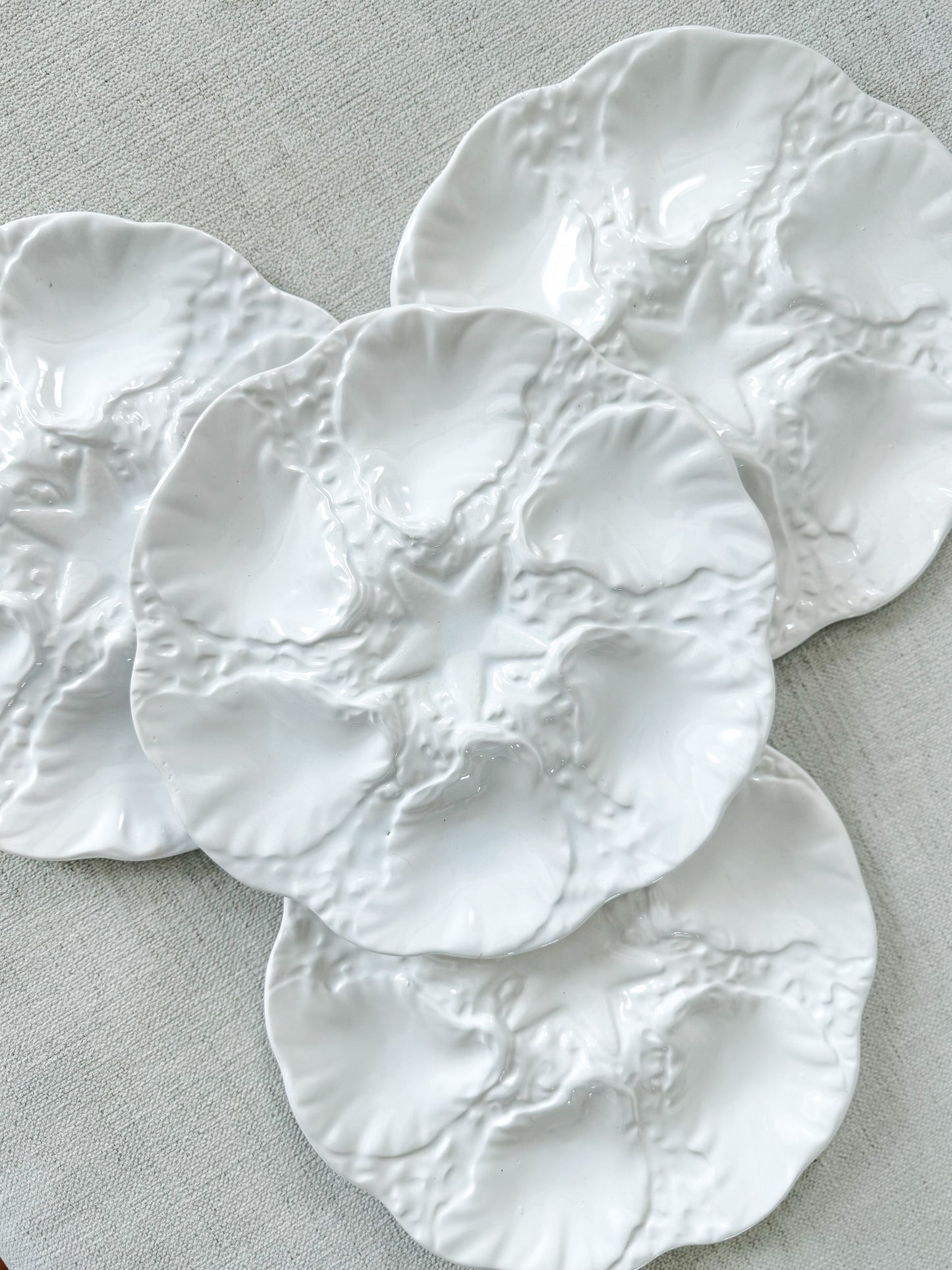 Pair of Portugese oyster plates