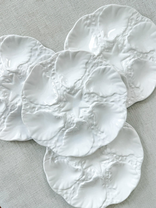 Pair of Portugese oyster plates