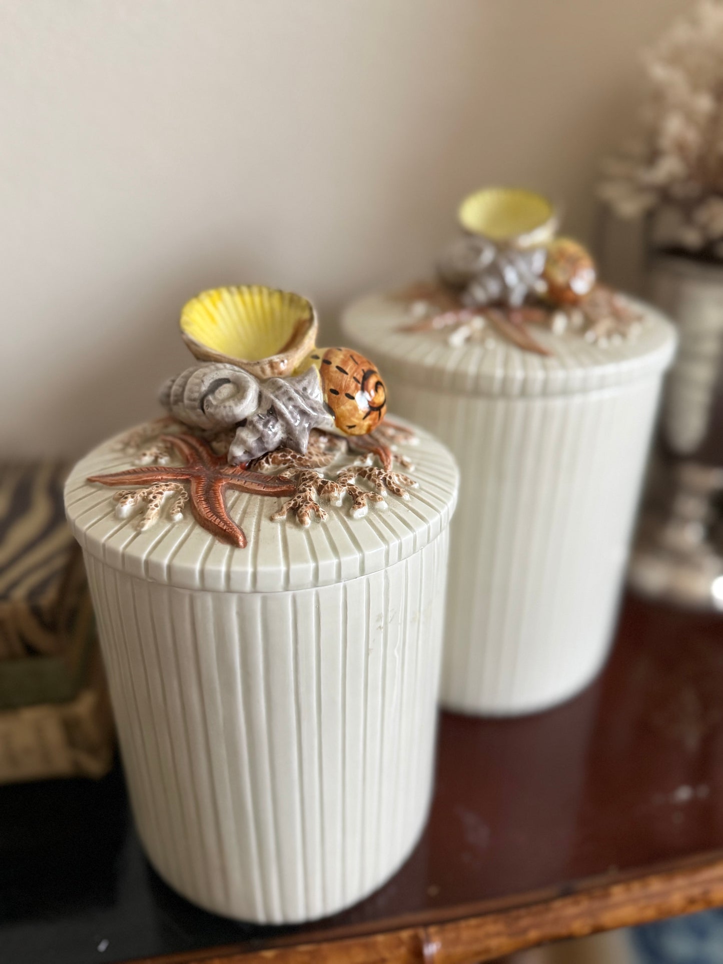 Pair of vintage Fitz + Floyd jars