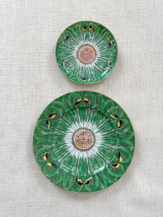 Set of antique bok choy plates