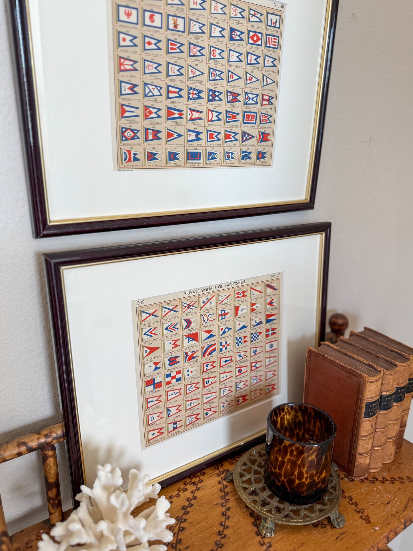 1930s yachtsmen flag registry pair