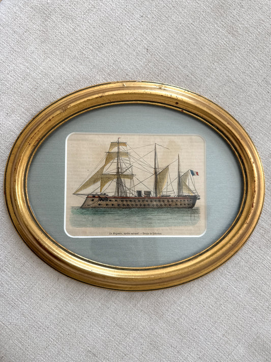 19th century ship engraving